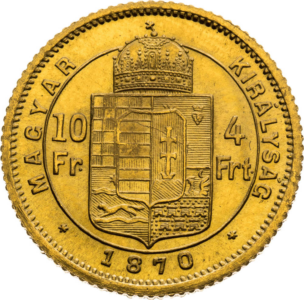 4 Forint 1870 - back