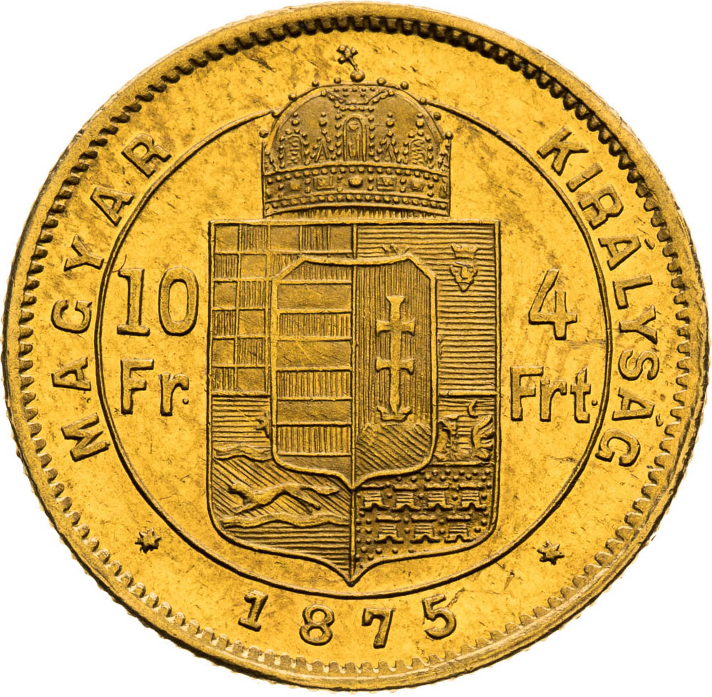 4 Forint 1875 - back