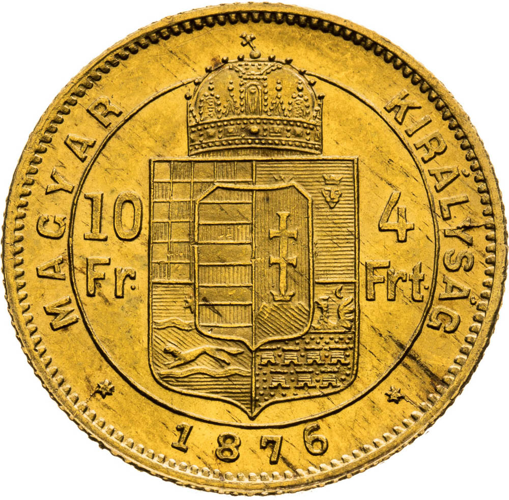 4 Forint 1876 - back