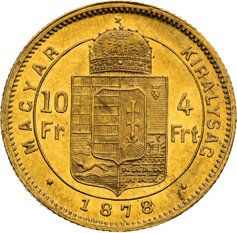 4 Forint 1878 - back