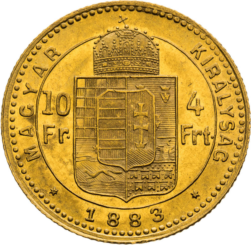 4 Forint 1883 - back
