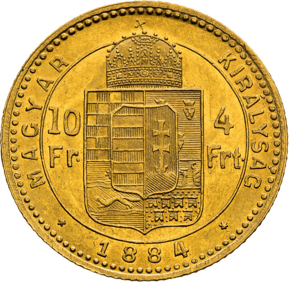 4 Forint 1884 - back