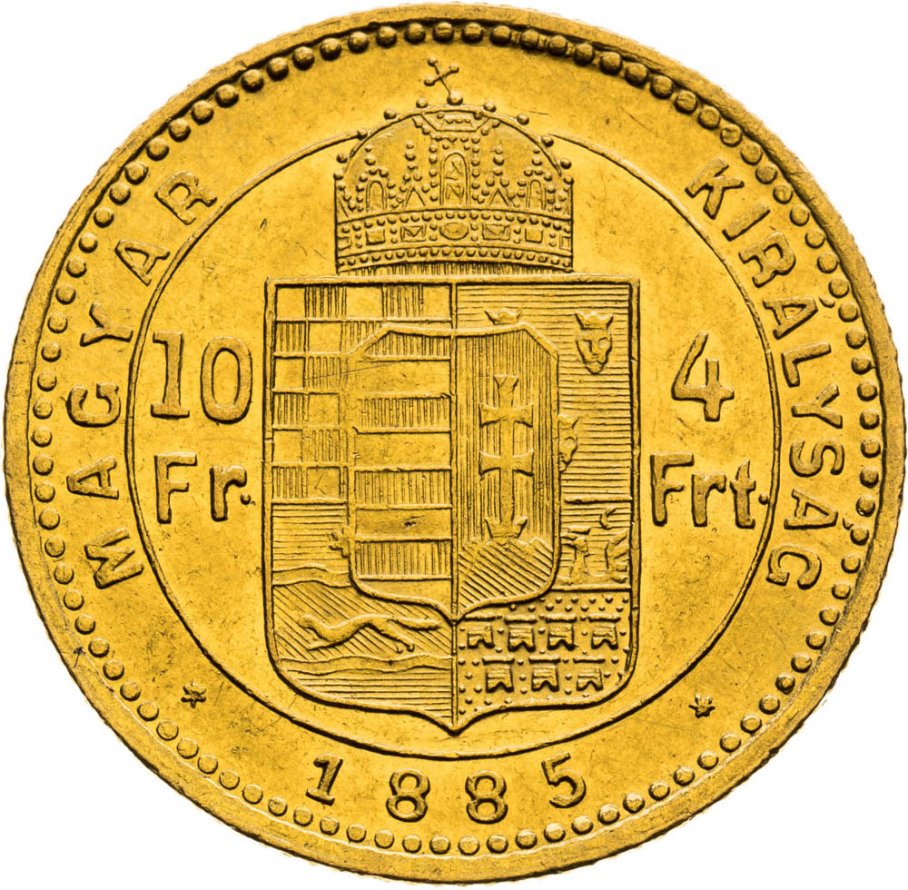 4 Forint 1885 - back
