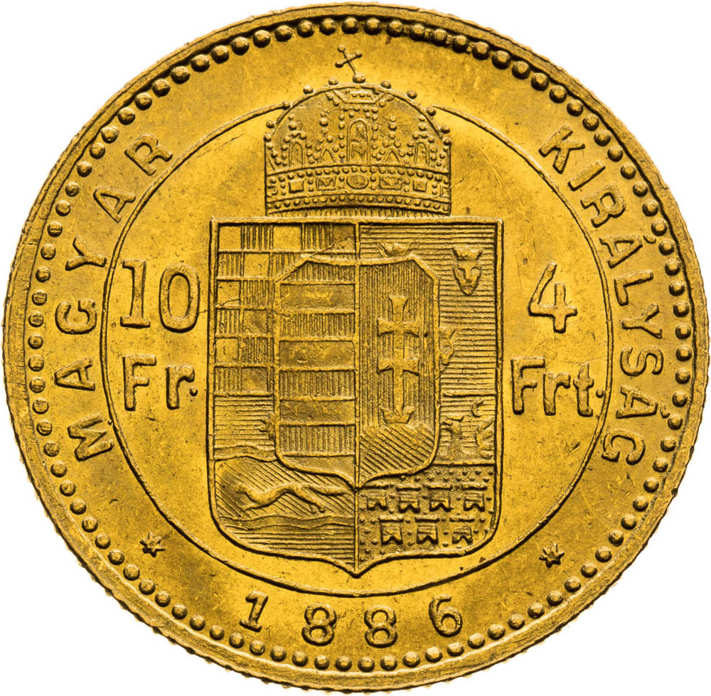 4 Forint 1886 - back