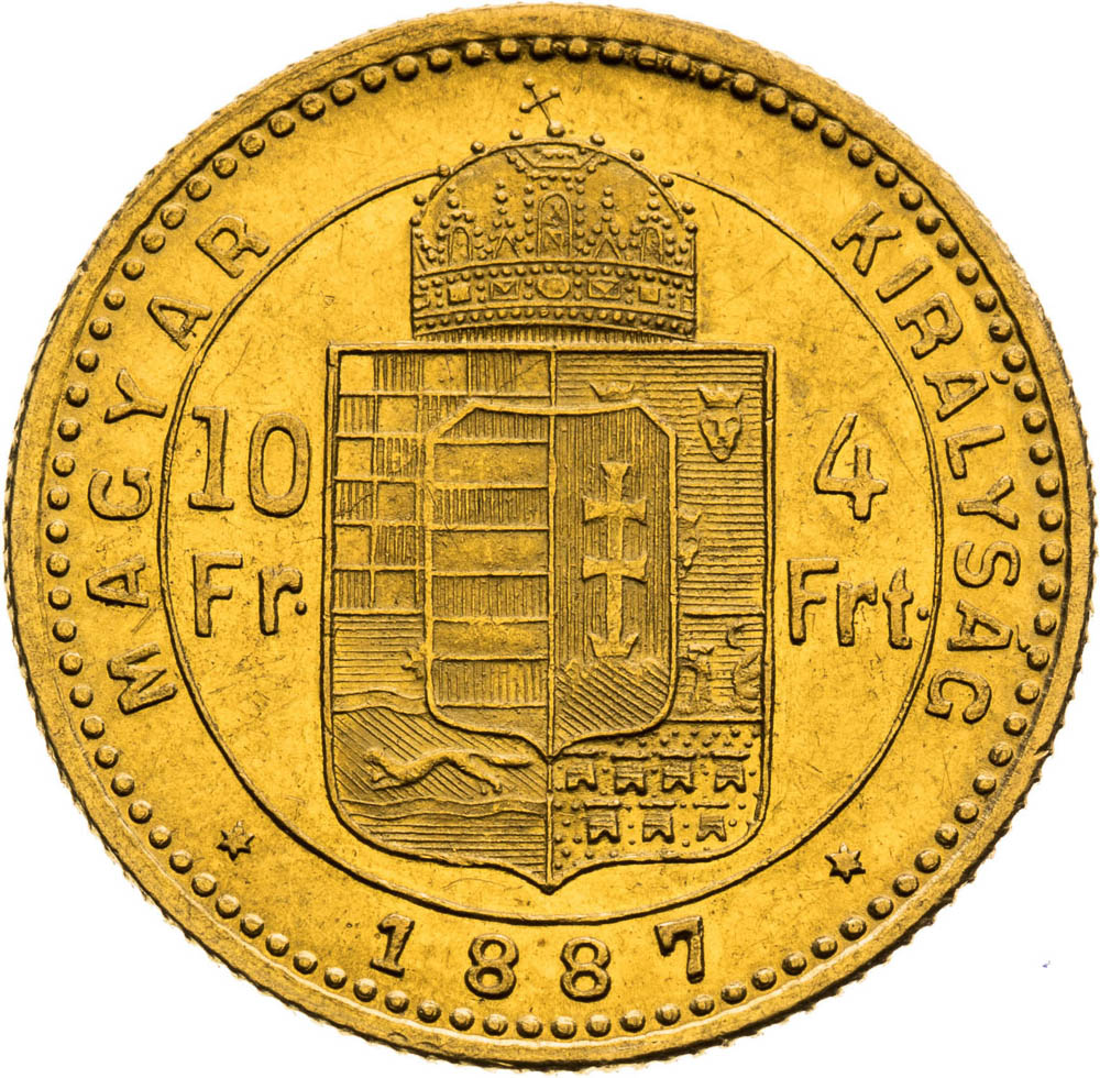 4 Forint 1887 - back