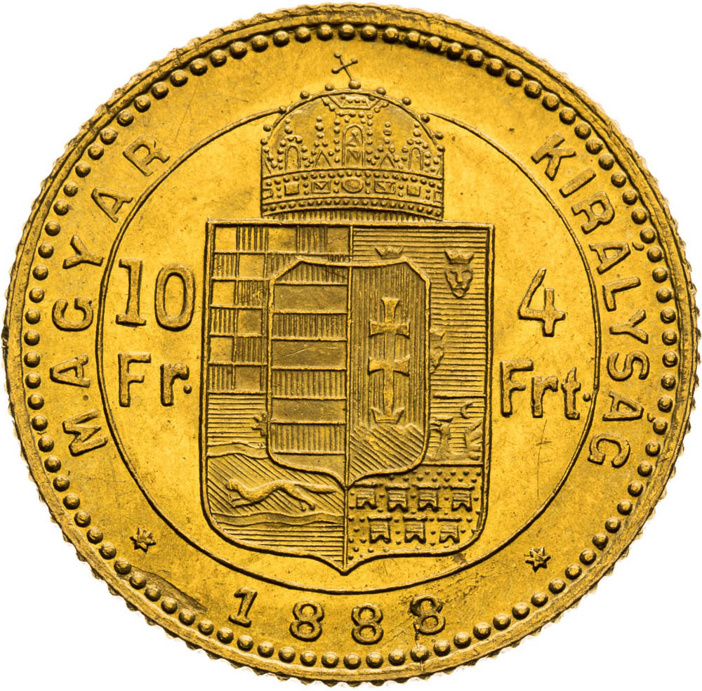 4 Forint 1888 - back