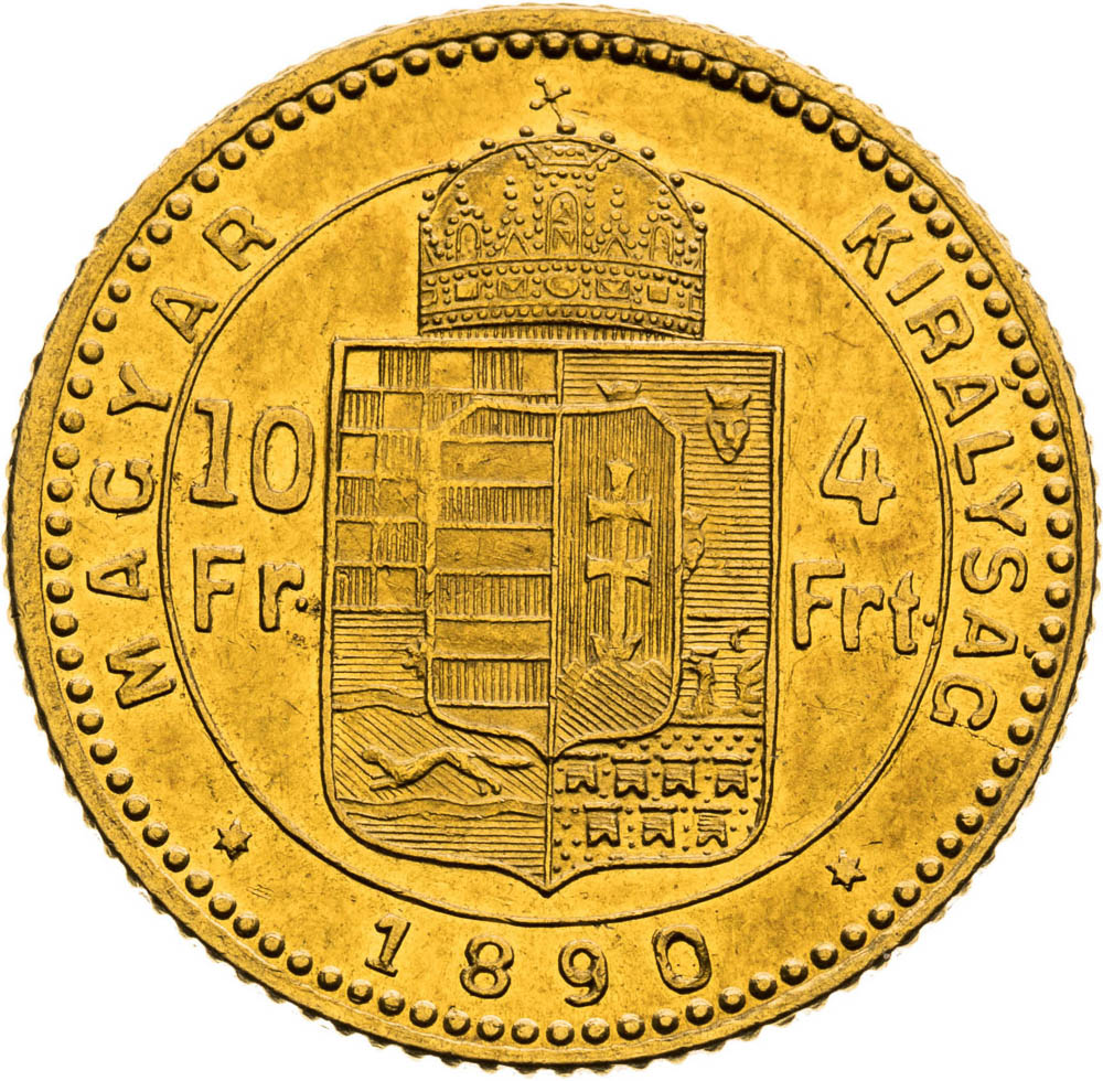 4 Forint 1890 - back