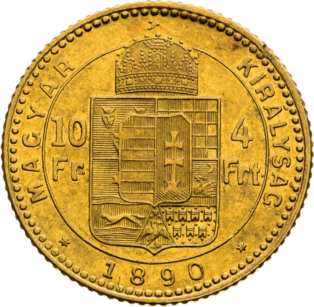 4 Forint 1890 - back