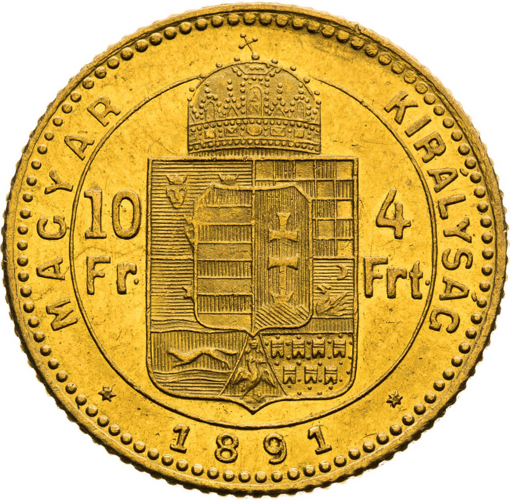 4 Forint 1891 - back