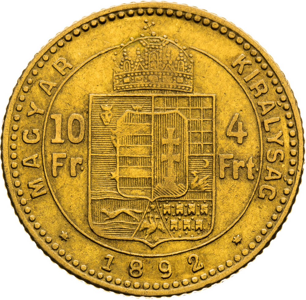 4 Forint 1892 - back
