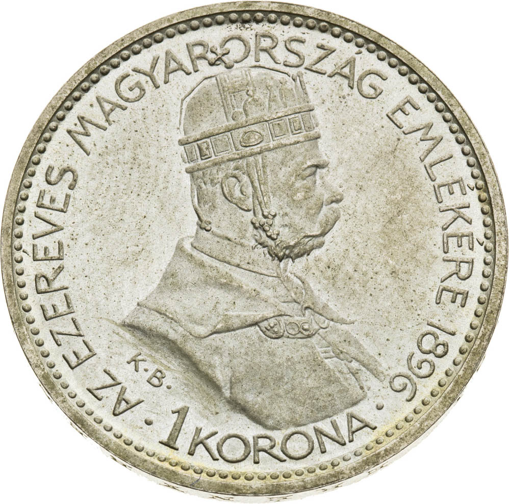 1 Corona 1896  - front