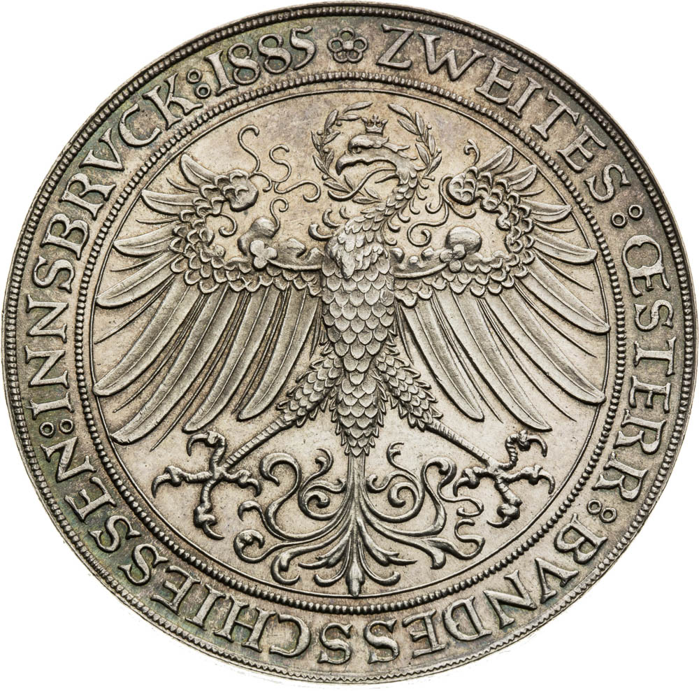 Silver Medal 1885 (2 Gulden) - back