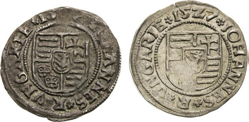 Denár 1527 (2 ks) - averz