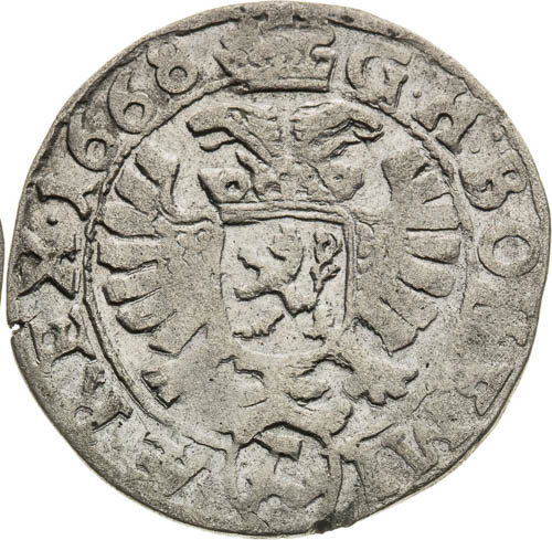 3 Kreutzer 1668 - back