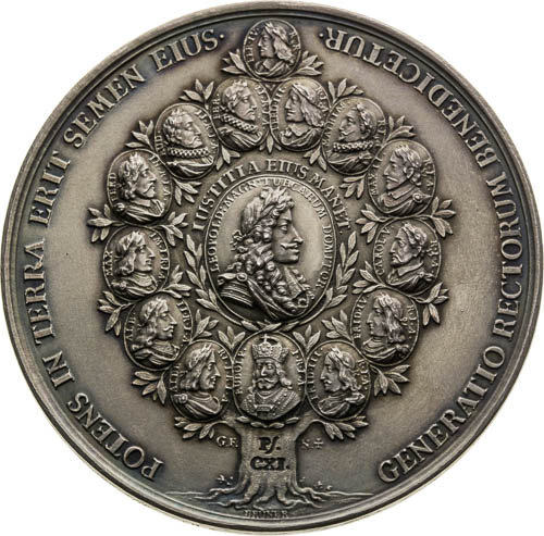 Silver medal 1690/1958 - back