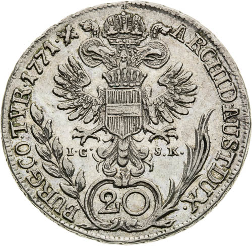 20 Kreutzer 1771 - back