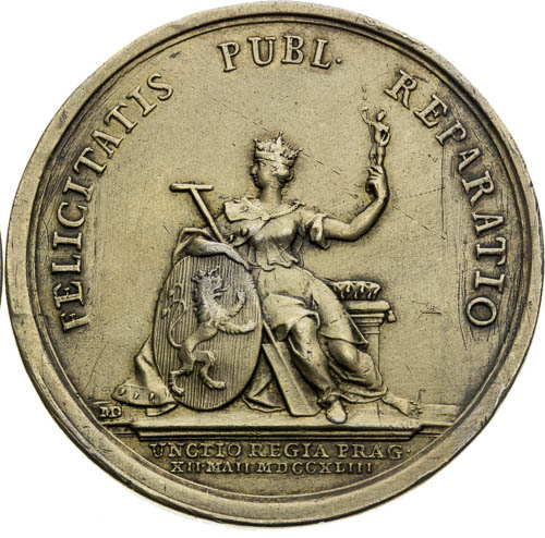 Strieborná medaila 1743 - reverz