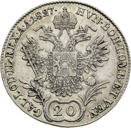 20 Kreutzer 1827 - back