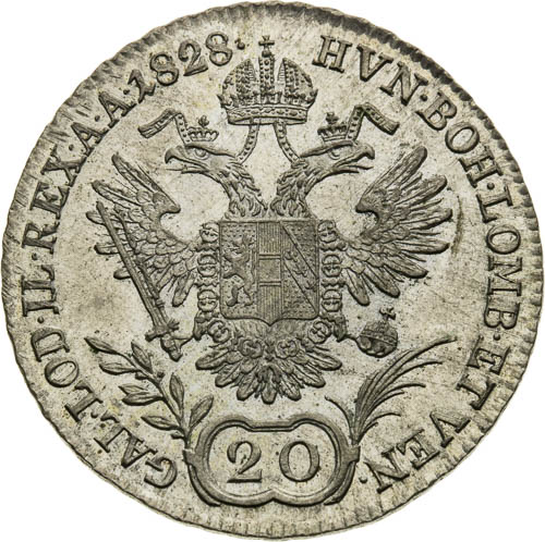 20 Kreutzer 1828 - back