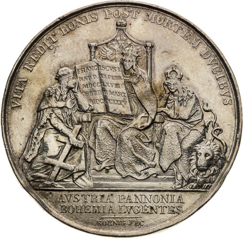 Strieborná medaila 1835 - reverz