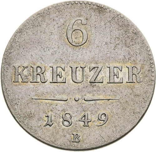 6 Grajciar 1849 - reverz