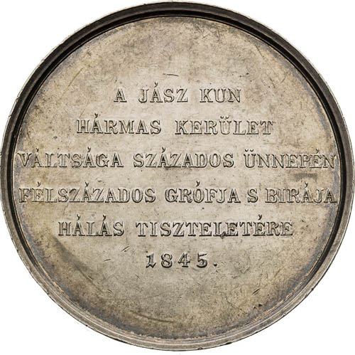 Strieborná medaila 1845 - reverz