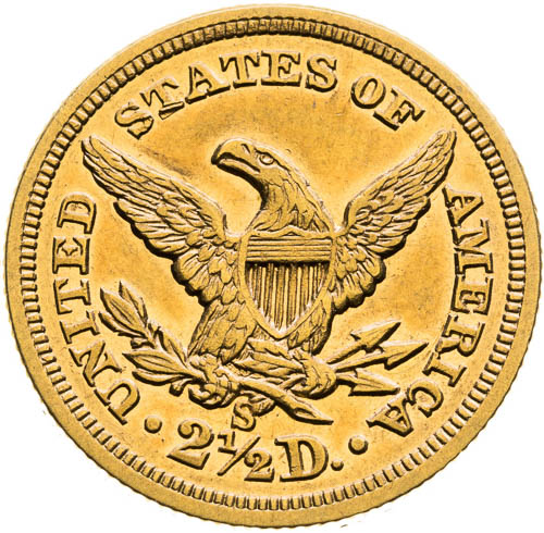 2 1/2 Dolár 1859 - reverz