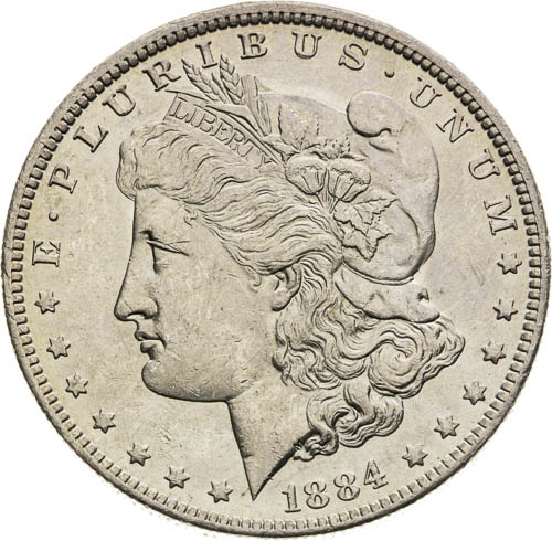 Morgan Dolár 1884 - averz