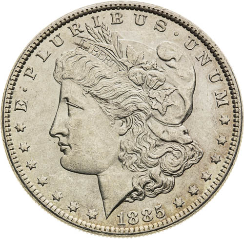 Morgan Dolár 1885 - averz