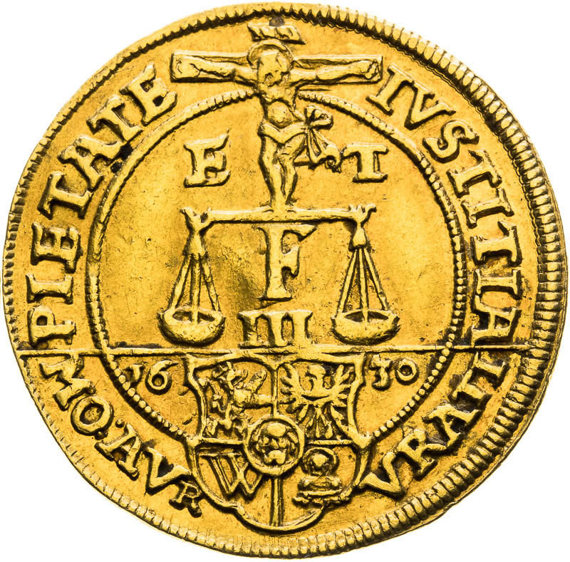 Gold token 1630 - Ducat - back