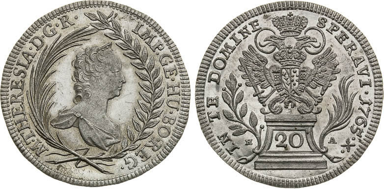 20 Kreutzer 1765 (2 pcs) - front