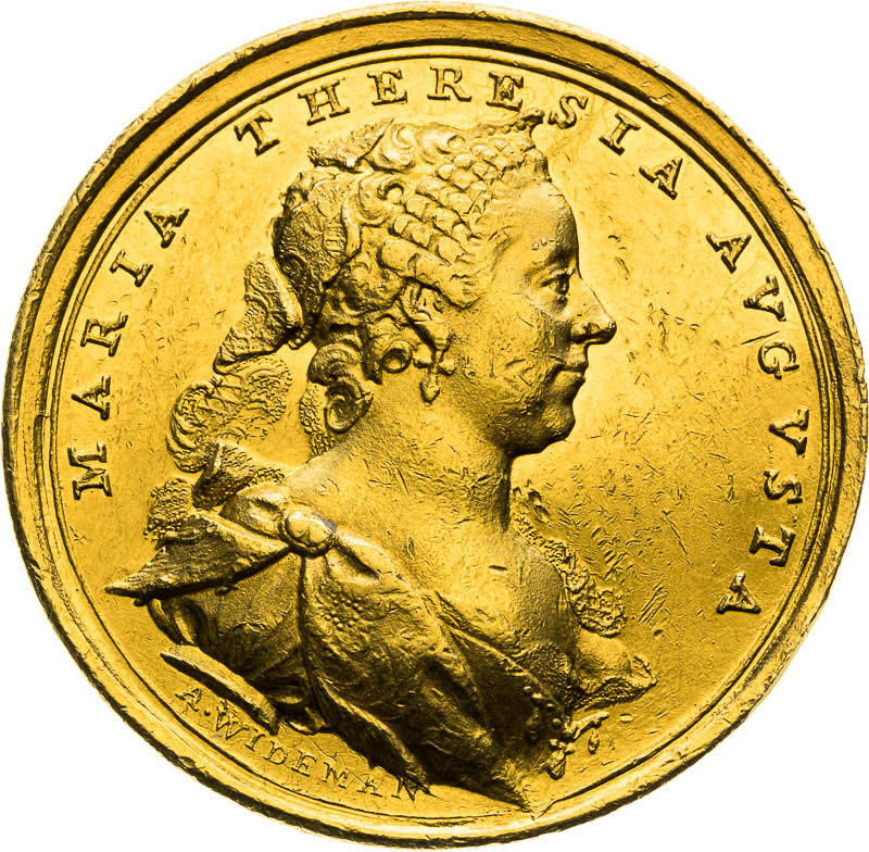 Gold Medal 1743 - 5 Ducats - front