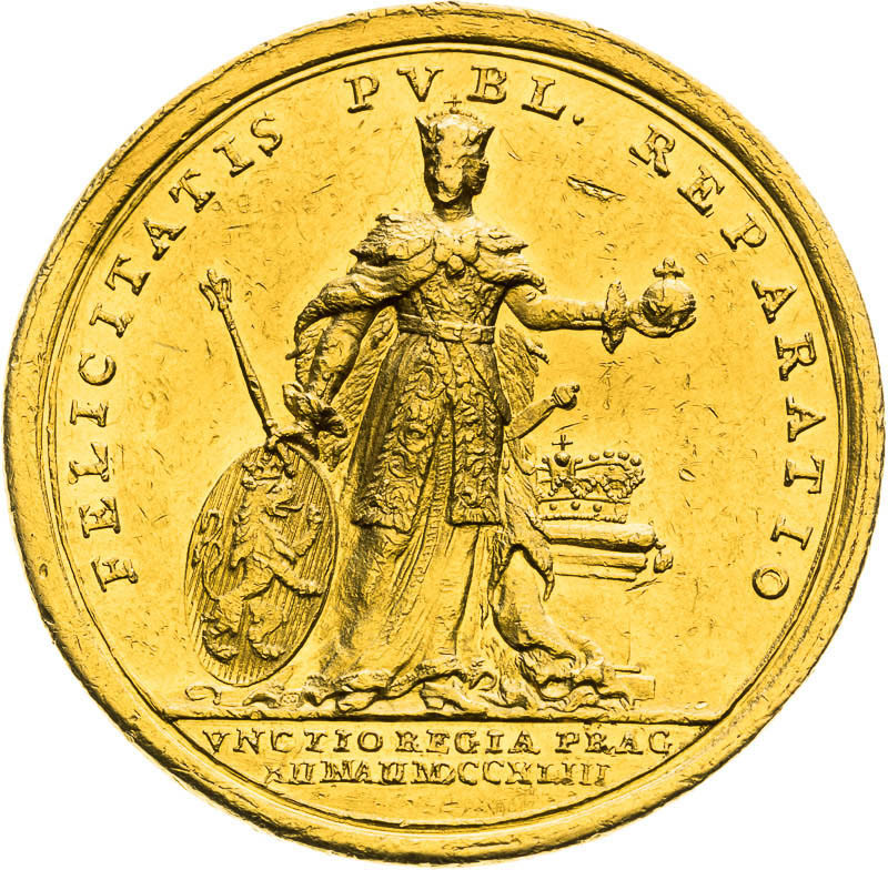 Gold Medal 1743 - 5 Ducats - back