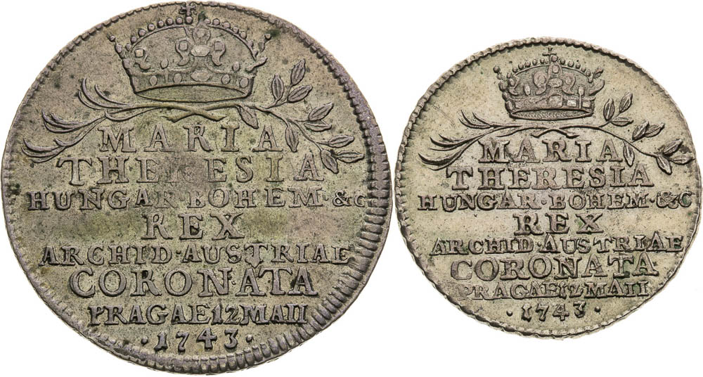 Small and large silver token 1743 (2 pcs) - back
