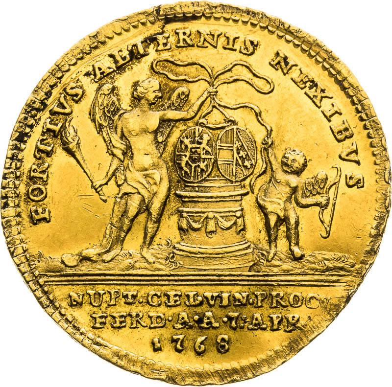 Gold Token 1768 - 3/4 Ducat - back