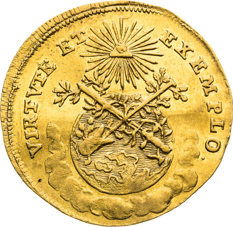 Gold Token 1764 - 3/4 Ducat - back