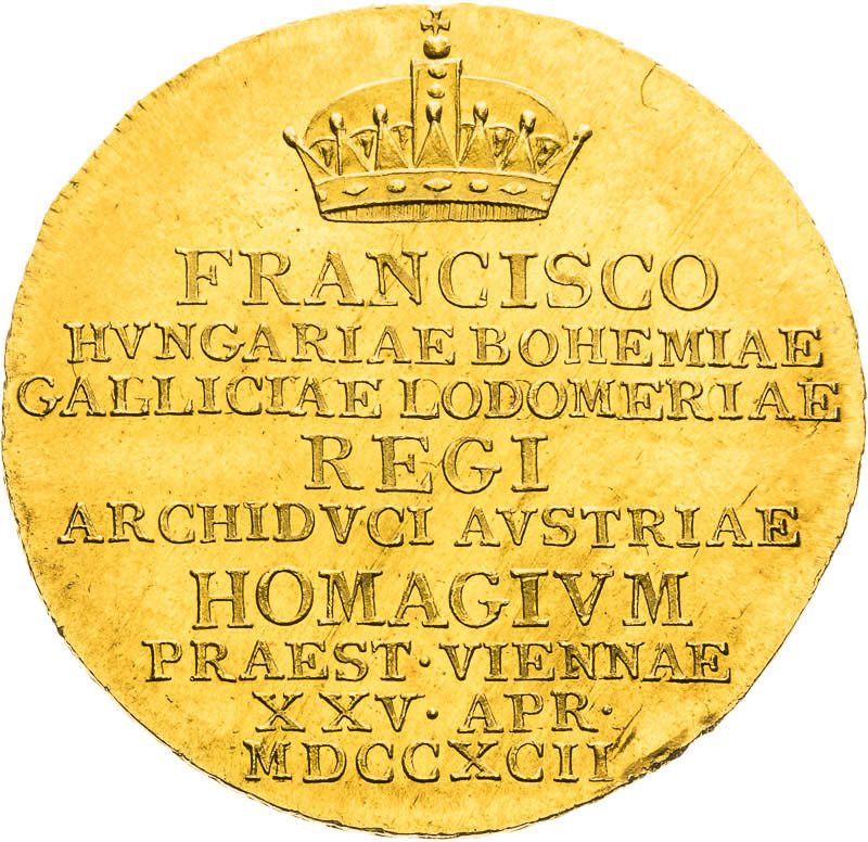 Gold token 1792 - 1 1/4 ducat - front