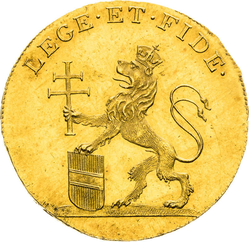 Gold token 1792 - 1 1/4 ducat - back