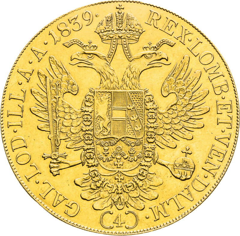 4 Ducats 1839 - back