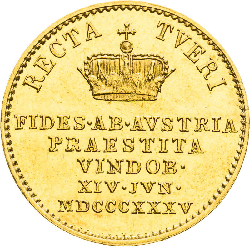 Gold token 1835 - Ducat - back