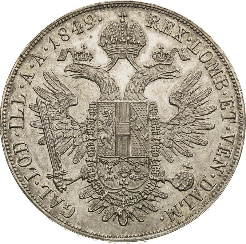 Convention Thaler 1849 - back
