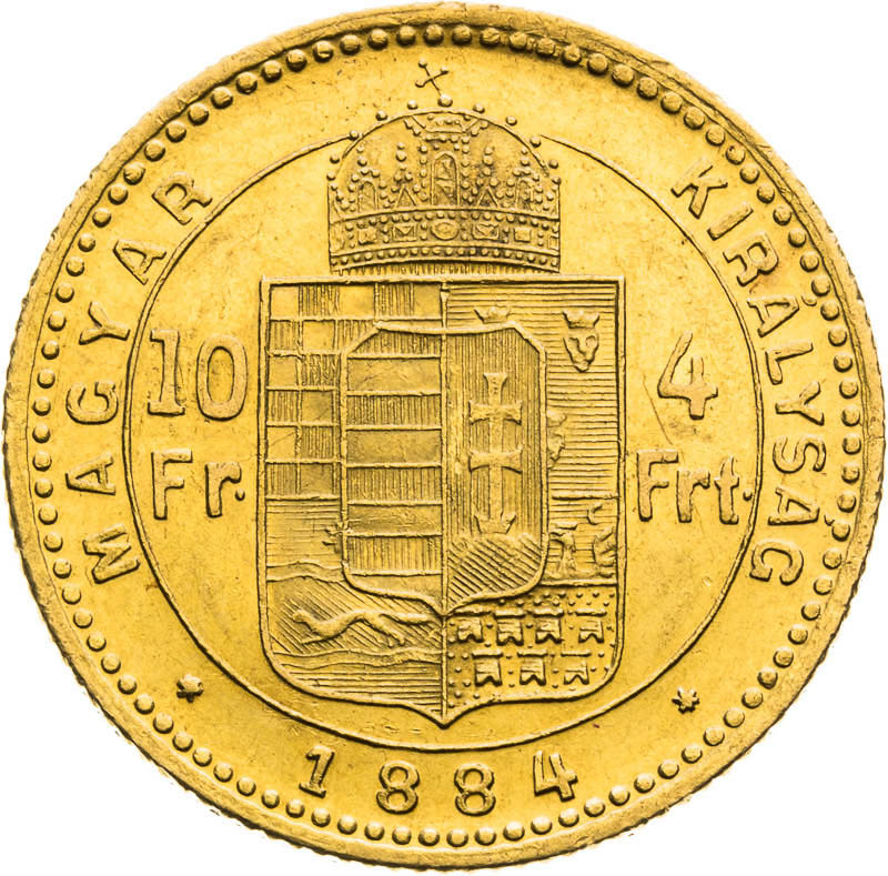4 Forint 1884 - back