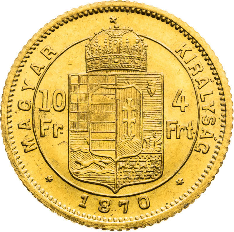 4 Forint 1870 - back