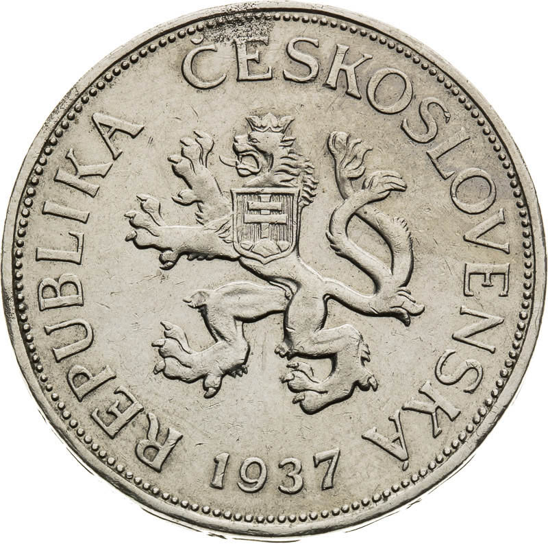 5 Koruna 1937 - front
