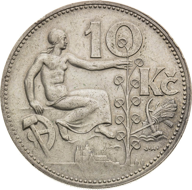 10 Koruna 1933 - back