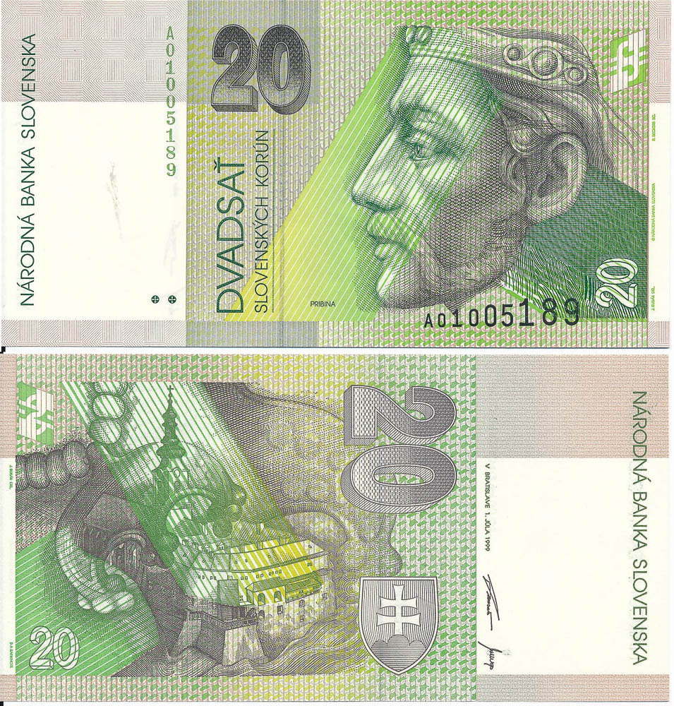 20 Koruna 1999 - front