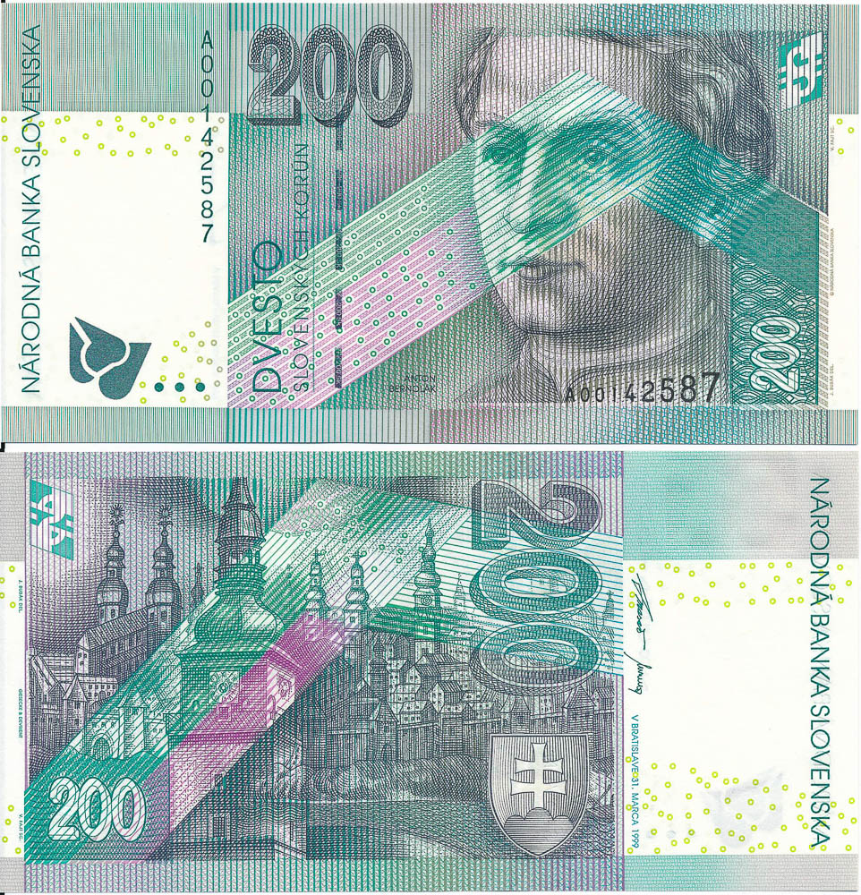 200 Koruna 1999 A - back