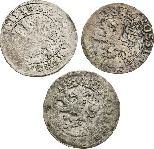 Prague Groschen 1536, 1537, 1538 (3 pcs) - front
