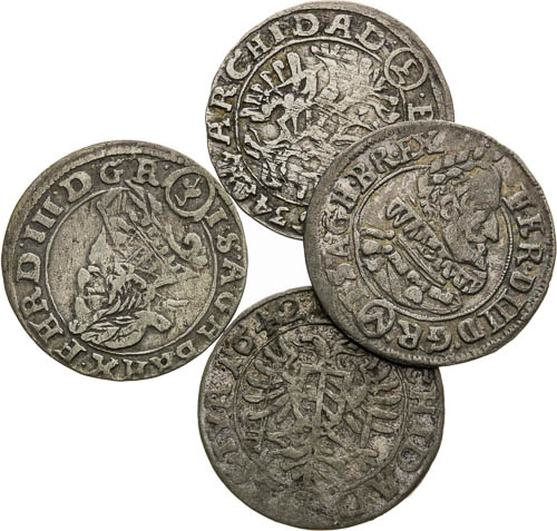 3 Kreutzer 1624, 1634, 1637, 1642 (4 pcs) - front