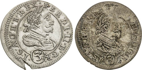 3 Kreutzer 1624, 1626 (2 pcs) - front